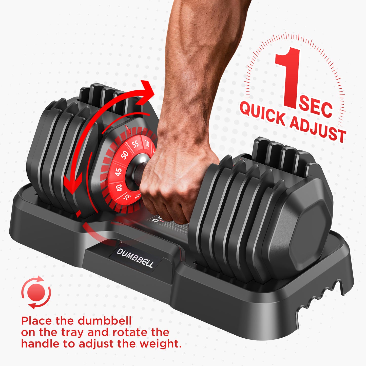 QIPAKA Adjustable Dumbbells Set of 2, Durable Weights Dumbbells Set, 10 in 1/15 in1 Free Weights Set with Anti-Slip Grip, Fast Adjust Gym Equipment Space Saving for Home Strength Training